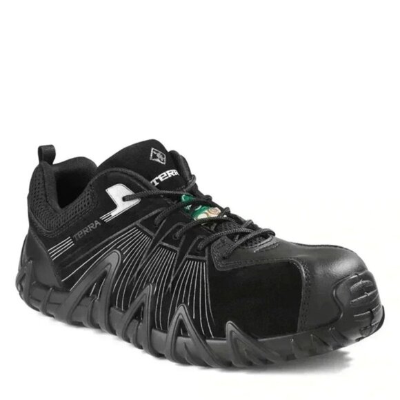 Terra Men's Safety Shoes Spider X Low Cut Athletic Work Black/Silver Size 9.5 - Picture 1 of 16